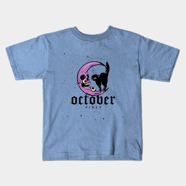 October vibes Kids T-Shirt by Biddie Gander Designs